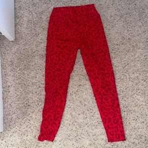 Balance athletica large fire cheetah pants - worn 1 time (too big)